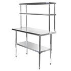 Stainless Steel Commercial Kitchen Prep Table With Double Overshelf- 30  X 48 