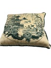 Vintage Long Stitch Needlepoint Pillow Chinoiserie Pagoda Complete Rectangle