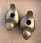 Vintage Brass Songbird Taper Candle Holders Pair Bird Figurine Candlestick Mcm