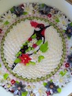 Sailor s Valentine  Seashell Mosaic  Woodpecker Bird Art