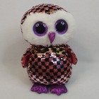 Ty Flippables Checks Owl Plush Stuffed Animal Sequins Purple Glitter Medium 9 