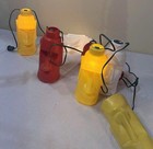 Rare Vtg 7 Blow Mold Easter Island Head Moai Tiki Deck Light String Rv Camping