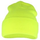 Armycrew High Visibility Neon Color Cuff Long Winter Beanie One Size  Yellow