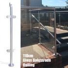 H 1100mm Glass Balustrade Railing Posts Grade 316 Stainless Steel Pole Handrails