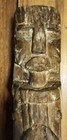 Fine Old Carved Wood Tiki Totem Sculpture  1900   s Great Patina 7x7x14 