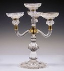 Antique French Baccarat Crystal Bronze Epergne Candelabrum Empire Centerpiece