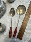 Big Lot Vtg Child   s Red Aluminum Kitchen Set Coffee Pot Roast Pans Utensils More