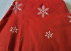 41 Inch Felt Christmas Tree Skirt   Red With White Snowflakes
