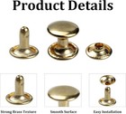 50 Sets 8mm Round Cap Leather Rivets  Double Cap Rivets Metal Studs Tubular  Gol