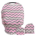 Baby Car Seat Canopy Cover  Nursing Cover   Shopping Cart Cover   Pink Chevron