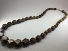 Rare Vintage Brown Phenolic Resin Lg  Graduated Faceted Beads Necklace Bakelite