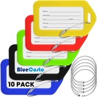 - Luggage Tags - Black  10 Pack - Suitcase Tags With Name Id Card