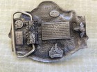 Vintage 1987 Pewter Belt Buckle State Of Pennsylvania Siskiyou Buckle Co Usa