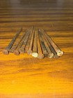 12 Antique 2 5    Wrought Iron Square Head Hand Forged Barn 8d Cut Nails Early