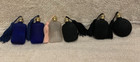 6 Pc Lot Miniature Glass Perfume Bottles W faux Jewels   Tassels - Euc
