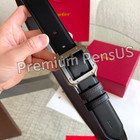 Cartier Black Leather Belt Santos Silver Buckle Luxury Men s Executive