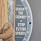 Vintage 1956 Sequoia National Park 12  Porcelain Sign Smokey Bear Bigfoot