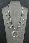 Turquoise   Sterling Silver Squash Blossom Necklace - Bobby Platero