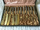 German 800 Silver   Gold Wash Dessert Set In Box 12 Piece