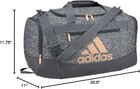 Adidas Defender Iv Gym Duffel Bag Jersey Grey Rose Gold Small 20x11x11 5 New