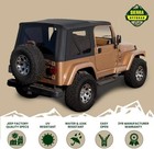 Jeep Wrangler Tj Soft Top Replacement  1997-2006  W  Tinted Windows  Black Denim