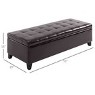 51  Tufted Faux-leather Ottoman With Storage Bench For Bedroom End Of Bed Brown