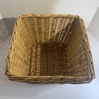 Vtg Rectangular Sturdy Willow Storage Basket boho Farmhouse 11x11x8    High