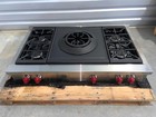 Wolf 48  Sealed Burner Rangetop 4 Burners And Wok Burner Natural Gas Srt484w