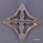 Vtg Zuni Native American Sterling Silver Tear Drop Turquoise Brooch Diamond Star