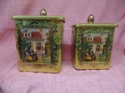 2 Vintage Metal Tin Gold Embossed Decorative Made In Holland