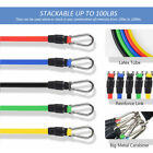 Resistance Band Set Strength Fitness Tube Exercise Yoga Workout Gym Home