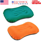 Air Pillow Inflatable Cushion Portable Head Rest Compact Travel Camping W  Pouch