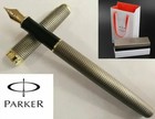 Silver Grid Parker Sonnet Series Fine f  Nib Fountain Pen With Gift Box
