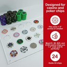 Casino Chip Display Holder For 24 Chips Or Coins   Wall Mounted Display Case For