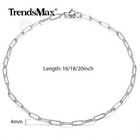 Silver Stainless Steel Paperclip Rolo Chain Necklace Choker Lobster 16  18  20 