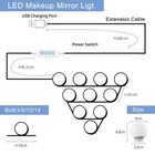 Led Vanity Lights For Mirror  Hollywood Style Vanity Lights W  10 Dimmable Bulbs