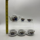 Vintage Madeline Style Miniature Porcelain Tea Set 11pc White Girl Dog Flawed