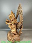 12 2   Old Tibet Bronze Ware Gold Wing Mahakala Wrathful Deity Buddha Statue