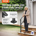 Vevor 2-3 Steps Handrails Outdoor For Seniors Porch Deck Black Square Tube Steel
