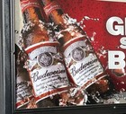 2010 Budweiser  grab Some Buds  Reflective Mirror Sign  32 5 x18 5 