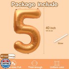 Number 5 Balloon  5 Balloon  Number Balloons 40 Inch  Orange Large Big Foil N