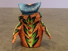Mexican Folk Art Alebrije Oaxaca Owl Hand Painted Carved Wood Multi-color Figure