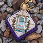 Vintage Simulated Aquamarine Pendant Sterling Silver 925 Antique Pendant