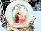 Grandeur Noel Musical Water Snow Globe Nativity Mary Joseph Baby Jesus See Video