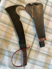 Vintage Woodsman   s Pal Antique Knife Blade Military Leather Handle Metal Sheath