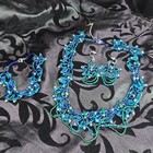 Handmade 925 Sterling Silver Blue green Victorian Necklace Earrings Bracelet