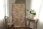 Antique French Large Scale Floral Rare Width Rococo Cotton Material Large Scale 