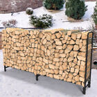 12ft 8ft Metal Firewood Rack Adjustable Outdoor Log Rack Wood Stacker For Patio