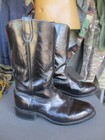 Vtg Usa Made Acme Leather Cowboy Boots  Not Fancy  Straight Black  Size 9 5 E
