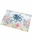 Octopus Shag Mat For Bathroom sea Monster Fluffy Bath Rug underwater Coral Non 
